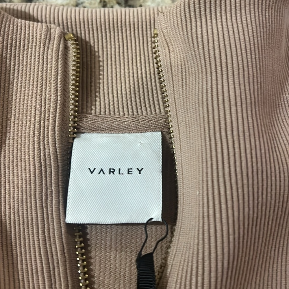NEW VARLEY rhea half-zip sweat in stucco Sz XS - Picture 8 of 10